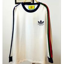 日本未入荷☆GUCC1×adidasコラボ長袖Tシャツブランドスーパーコピー激安入手困難ロングｔ人気アイテムネイビー白色