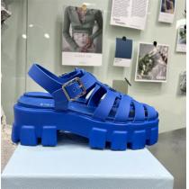ヒール高6CM☆プラダサンダルレディース激安人気PRADA靴コピーローマスタイル☆ブルー色春夏トレンド新作