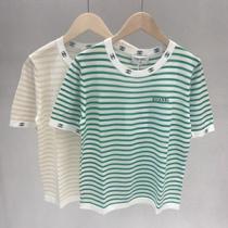 CH@NEL ブランド半袖Tシャツ コピー ストライプ 大人のカジュアルスタイルにぴったり 透け感優しい新品