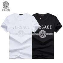2026流行りVERSACE半袖ｔシャツヴェルサーチコピークルーネック★簡単デザイン夏に必須の定番アイテム