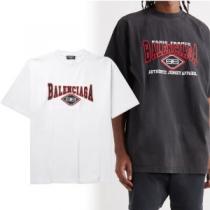 大人気でセレブ愛用★ BALENCIAGA バレンシアガロゴ 半袖ｔシャツ偽物 高品質刺繍ブランディング 男女兼用