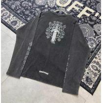 重厚感をカジュアル CHROME HEARTS クロムハーツ服コピーお洒落 長袖Tシャツ トレンド感 レトロなルック