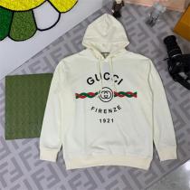 お気に入り◇ GUCC1 FIRENZE 1921  フーデッド スウェットシャツ ホワイト ライトフェルトコットンジャージー