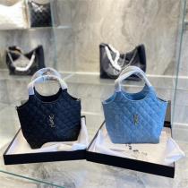 Saint Laurent デニム サンローランバッグコピー ミニ ショッピングバッグ 2色可選 YSL入り 使い勝手の良い