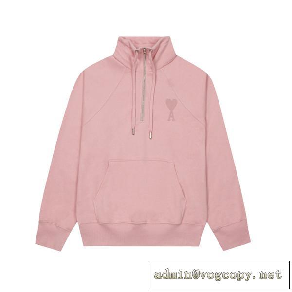 早速注目Ami Paris 22SS ❤️❤️アミ パリスパーカーコピーピンク色ユニセックス秋冬流行り最新作