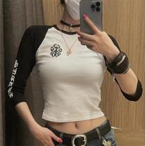 Chrome Hearts 22FW レディースロングｔオシャレ人気ランキング快適なカジュアル洋服★ピンク色
