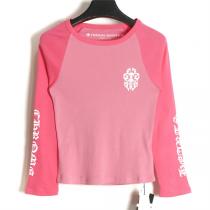 Chrome Hearts 22FW レディースロングｔオシャレ人気ランキング快適なカジュアル洋服★ピンク色