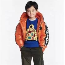 保温性高い MONCLERダウンジャケット新作★モンクレールコピーダウン子供用★暖かい★オレンジ色★イエロー