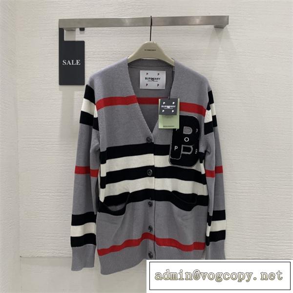 着心地Burberry ✖️Pop Tradingコラボカーデガン人気バーバリーコピー通販お洒落カジュアル