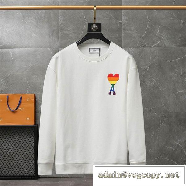 ❤️AMI PARISパーカーコピー❤️アミ パリス人気秋冬コレクションユニセックスロゴ刺繡★リラックス感