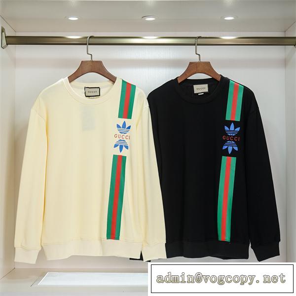 ☆adidas×GUCC1コピーコラボトレーナー秋冬トレンド人気ランキング個性的リラックス感洋服