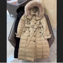 保温性抜群❤️バーバリーコピー ロングダウンジャケット激安BURBERRYコレクション最高品質カーキ色黒色