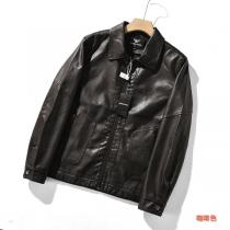 アルマーニジャケットレザー22 ss秋冬新作ARMANI偽物メンズジャケットコーヒー色大人気