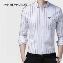 3色❤️ARMANI新品アルマーニシャツコピースモールインポートプリントメンズストライプ大人の長袖シャツ
