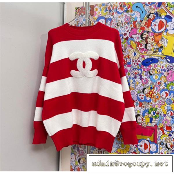 【クリスマス限定】CHANE1コピーセーターオシャレ❤️❤️人気秋冬トレンド着こなし★赤色★ブラック