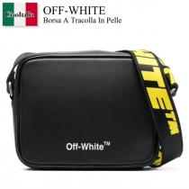 【品質保証】Off-Whiteコピー Borsa A Tracolla In Pelleオフホワイトショルダーバッグ人気ブラック