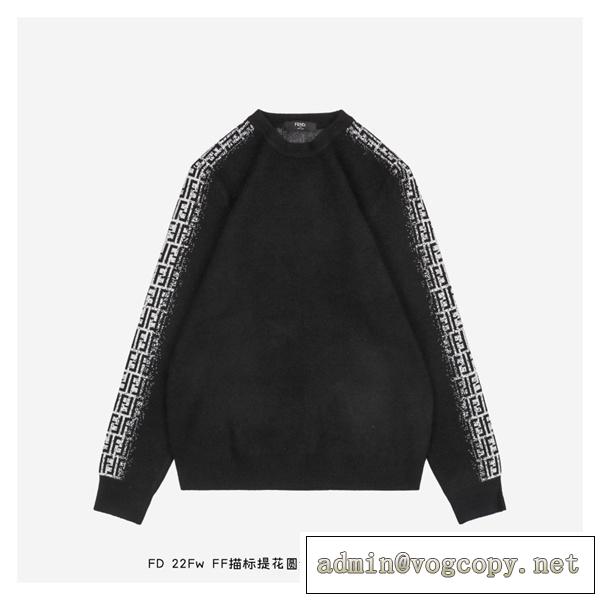 Fendiコピーフェンディ人気色 22Fw FFロゴ❤️丸ネック❤️セーター❤️ユニセックス❤️ニットウェア