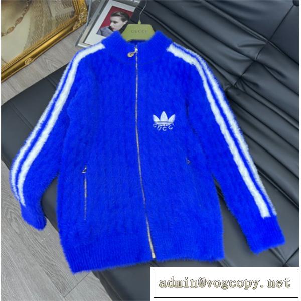 ❤️2026人気色❤️adidas×GUCC1コラボジャケットコピー柔らかい青い男女OK使いやすい