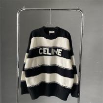 2026新作Celineセリーヌニットウェアコピー白黒ストライプレディースセーターお洒落