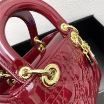 Lady diorバッグコピーミニサイズ定番商品★入手困難ワインレッド斜めに掛け通勤バッグ