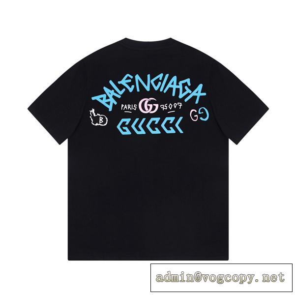 23FW春夏☆GUCC1 ✘ BALENCIAGA コラボ半袖tシャツ新作3色ブランドスーパーコピー激安