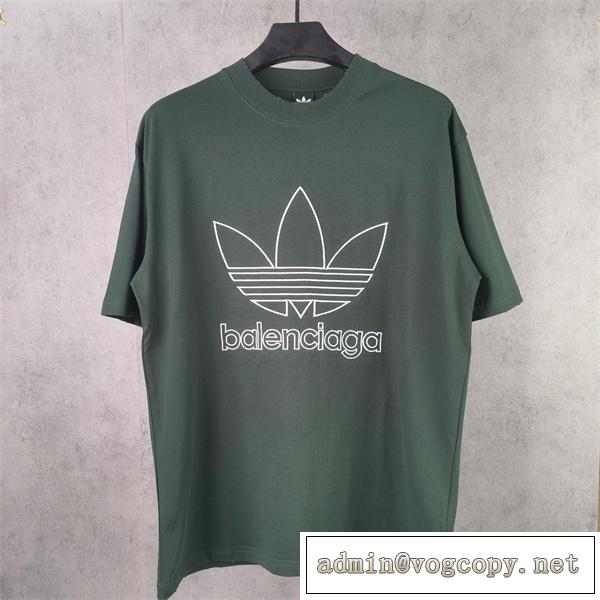 バレンシアガ スーパーコピー Tシャツ  adidasｘBALENCIAGA  アディダスロゴ プリント コラボ 着心地のよさ 耐久性
