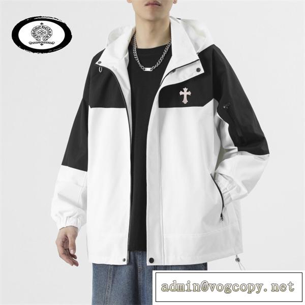 2026春夏のトレンド クロムハーツ スーパー コピー CHROME HEARTS フードジャケット カラー切り替え 防水防風生地