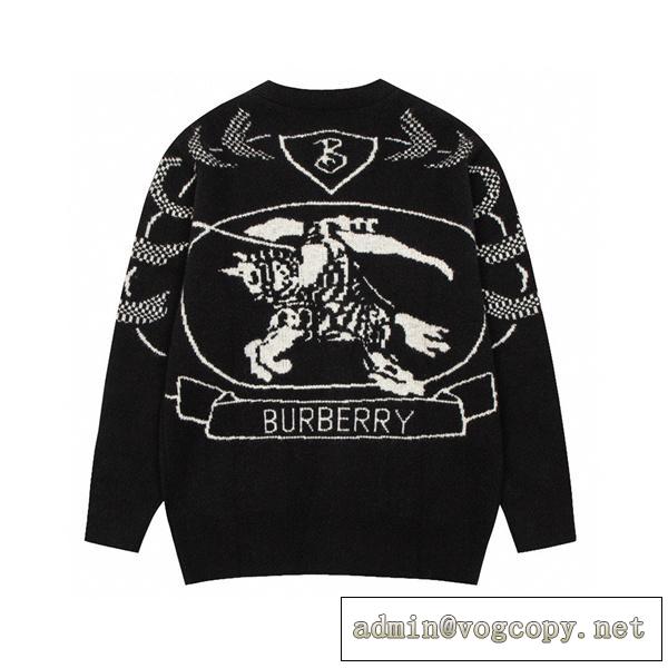 2026ss新作 BURBERRY カーディガン バーバリー 定番軍馬＆麦の穂ロゴ 厚さ暖かさが保証 上品な印象