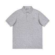 【2026SSトレンド】diorスーパーコピーPOLOシャツメンズおしゃれグレー色ポロシャツ新作刺繡ロゴデザイン