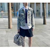 ヴィトン コピー LOUIS VUITTON ジージャン モンゴグラム花柄 男女兼用 デニム メッキボタン Virgil名作 デニムジャケット