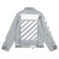 2026春の新作 Off-White コピー デニムジャケット オフホワイト ジャケット ゼブラライン ユーズド加工 暑い夏も快適