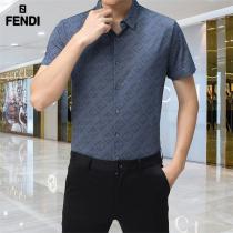 フェンディ スーパー コピー シャツ FENDI 100％綿 ビジネス＆カジュアル ロゴプリント 人気商品