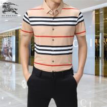 2026春夏のメンズ コーデバーバリー スーパーコピー シャツ ボーダー柄 BURBERRY カーキ色 ブルー 通気性