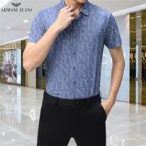 ARMANI スーパー コピー シャツ 多くのシーンに適用 ロゴプリント  暑い夏に重宝 アルマーニ 混紡生地 シンプルなデザイン