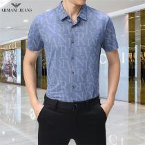 ARMANI スーパー コピー シャツ 多くのシーンに適用 ロゴプリント  暑い夏に重宝 アルマーニ 混紡生地 シンプルなデザイン