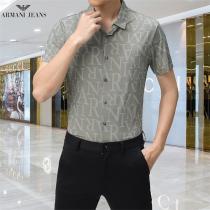 ARMANI スーパー コピー シャツ 多くのシーンに適用 ロゴプリント  暑い夏に重宝 アルマーニ 混紡生地 シンプルなデザイン