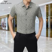 ARMANI スーパー コピー シャツ 多くのシーンに適用 ロゴプリント  暑い夏に重宝 アルマーニ 混紡生地 シンプルなデザイン