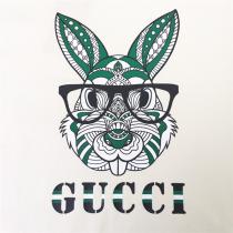 2026卯年の新作 GUCC1 スーパー コピー Tシャツ メガネウサギ柄 最新のトレンド 体のシルエットを強調する 高品質