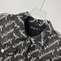 BALENCIAGA コピー バレンシアガ ジャケット モノグラムプリント柄 ストリート感 ルーズな雰囲気をアピール デニム