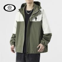 2026春夏のトレンド クロムハーツ スーパー コピー CHROME HEARTS フードジャケット カラー切り替え 防水防風生地
