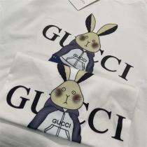GUCC1 コピー ｔシャツ半袖 春夏新作 萌えウサギプリント 純綿 男女兼用 抜群おしゃれ 着心地抜群
