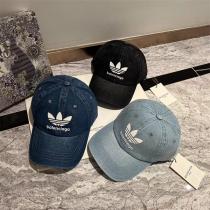 【入手困難】Balenciaga&adidasコラボ帽子バレンシアガスーパーコピーデニムキャップお洒落コーディネート3色