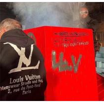 ヴィトン コピー Uniform Logo Studio Hoodie ヴィトン オーバーサイズ LOUIS VUITTON ロゴプリント 男女兼用