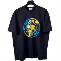 ディオール コピー Tシャツ 椰子の木 プリント柄 100%コットン ダブルガーゼ 夏日感 オーバーサイズ ロサンゼルスを思わせる