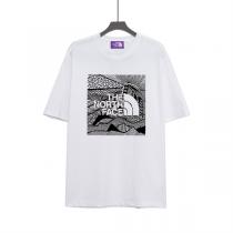 THE NORTH FACE スーパー コピー Tシャツ 雪山イラスト 木版画スタイル ゆったりとするサイズ ザノースフェイス