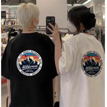 THE NORTH FACE 偽物 Ｔシャツ ザノースフェイス 印章ロゴ プリント柄 山脈＆太陽 快適な着心地♪ 夏向けの商品