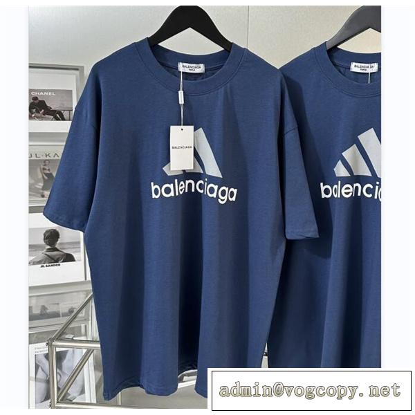 バレンシアガ コピー Tシャツ ロゴプリント adidasｘBALENCIAGA アディダス コラボ 短袖 着心地のよさ 耐久性は良好