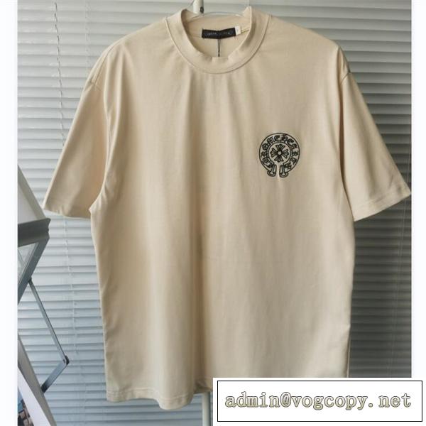 クロムハーツ コピー Tシャツ CHROME HEARTS 刺繡定番ロゴ シンプルデザイン リラックス感 綿本来の風合いのよさ