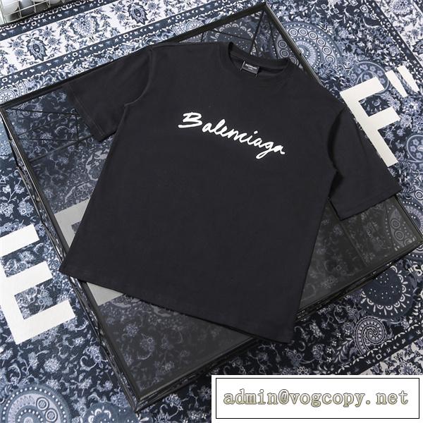 BALENCIAGA スーパー コピー Tシャツ バレンシアガ 「シンプル」 ロゴプリント 手書きスタイル