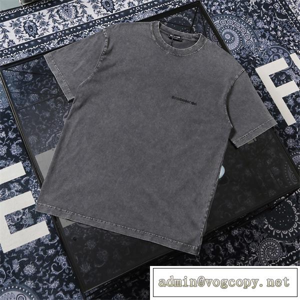 BALENCIAGA コピー Tシャツ 修正ロゴ バレンシアガ インクプリント 男女兼用 綿生地